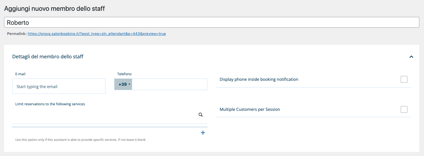 sistema di prenotazione per tatuatori