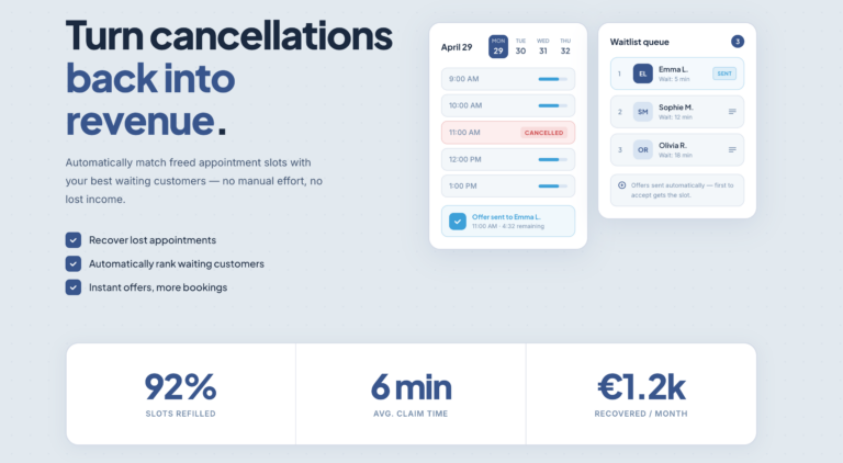 Salon Booking System – Smart Waitlist